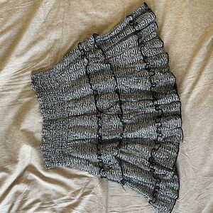 Elegant Black and White Ruffled Skirt